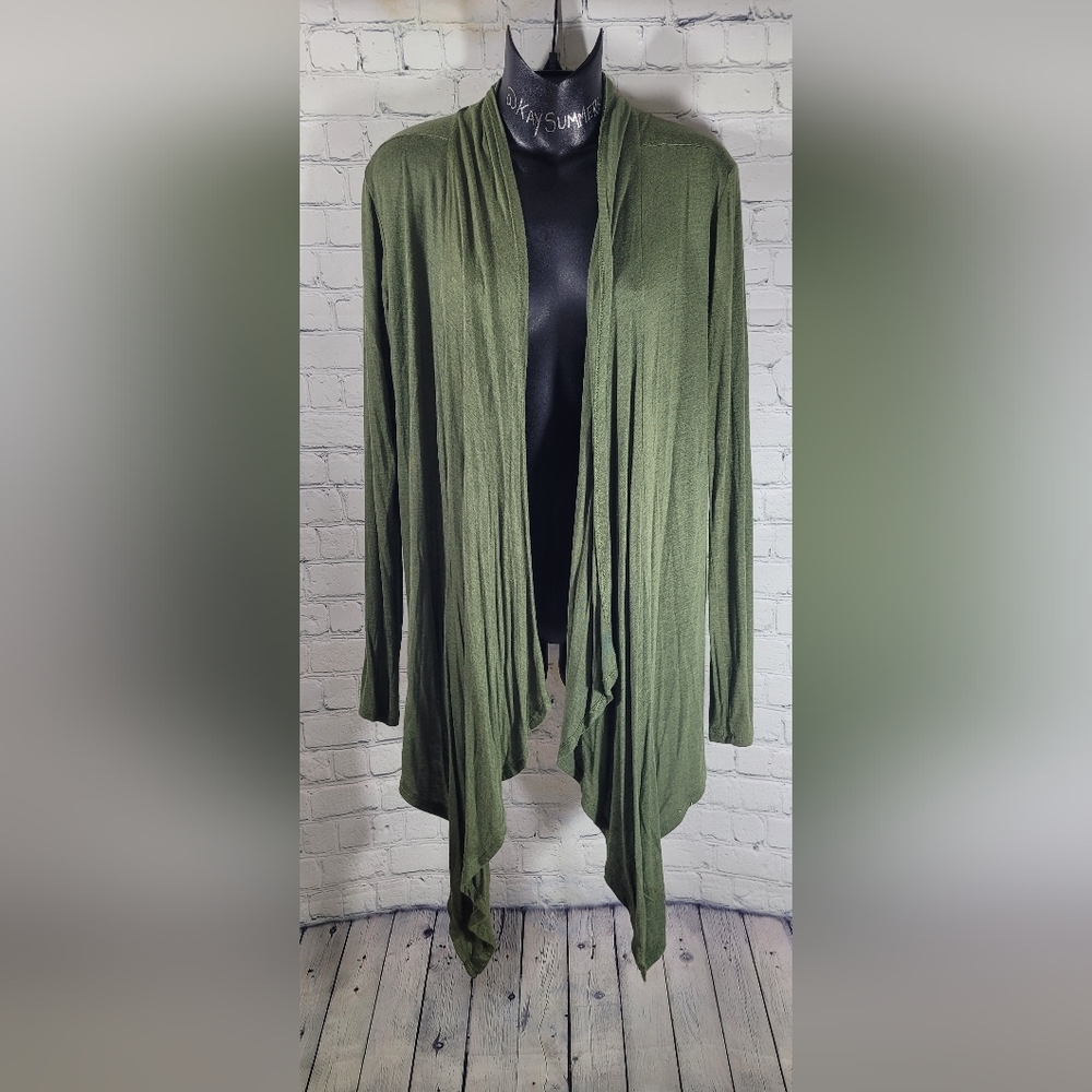 #49 TBH to be honest, Olive green light weight cardigan size small